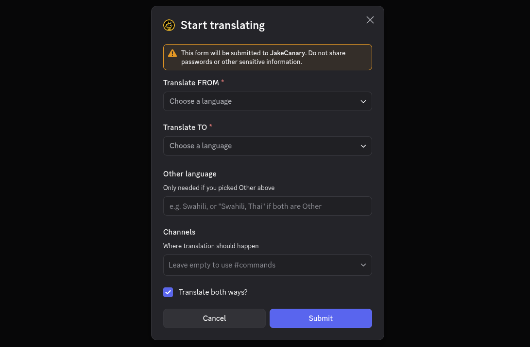 Quickstart Modal