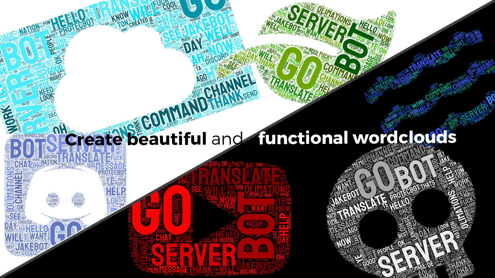 Wordcloud Example. With all 8 presets.